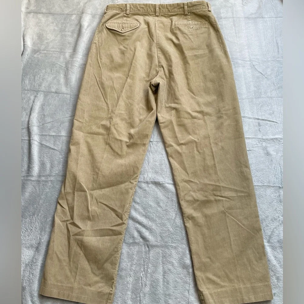 Polo Ralph Lauren Pants 38x32 Men’s Corduroy Khaki‎ Pleated Vintage